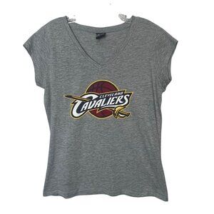 NBA for Her UNK Womens Cleveland Cavaliers T-shirt Gray Vneck Size Large